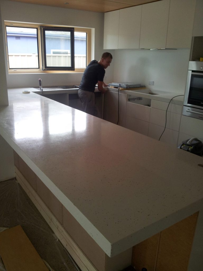 White Concrete Concrete Benches